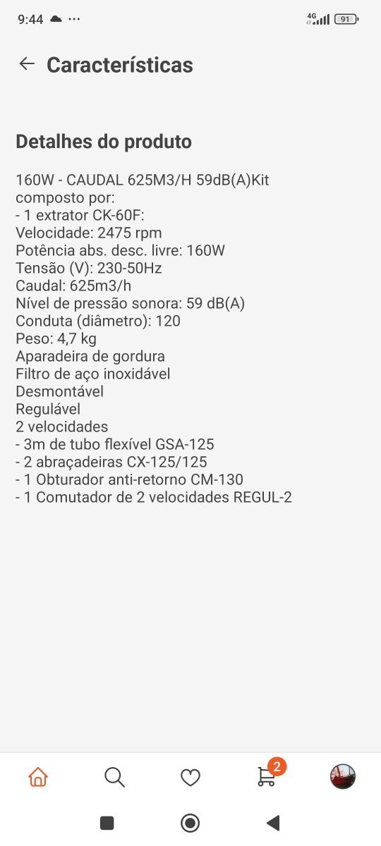 Extrator CK-60 novo