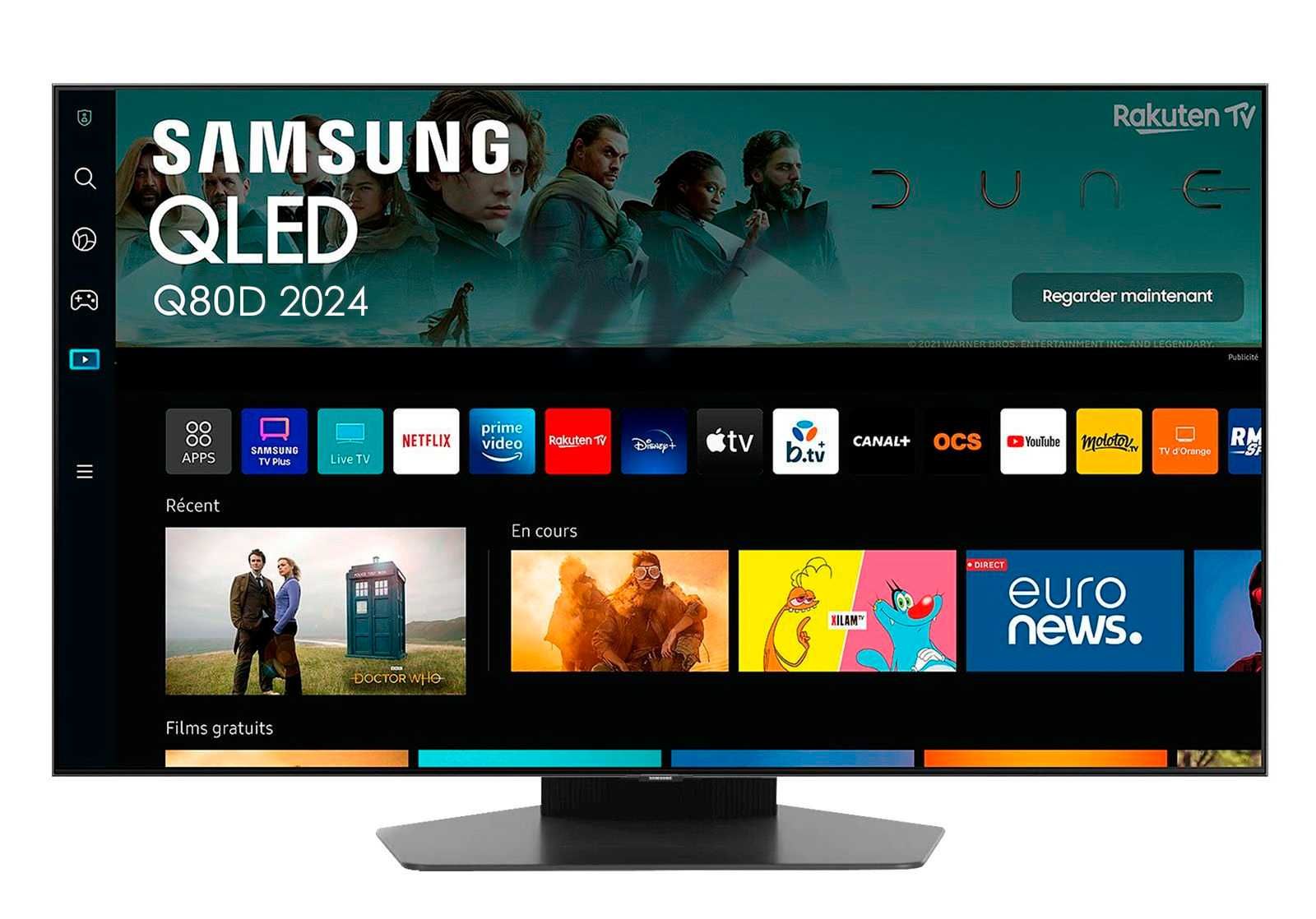 The BEST TV 2024 Samsung QE55Q80D 120Hz UltraHD 4K SmartTV Wi-Fi 5GHz.