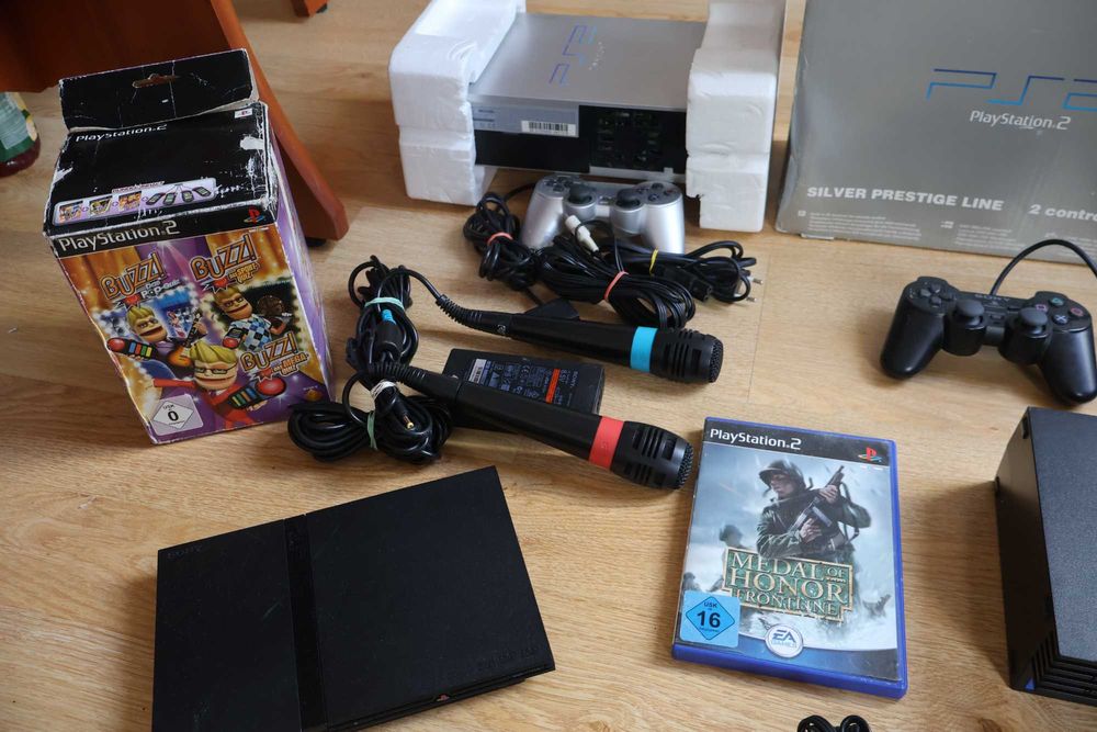 Konsole Gry Sony Playstation 2 Ps2 Fat , Silver Box Slim od 200zł BUZZ