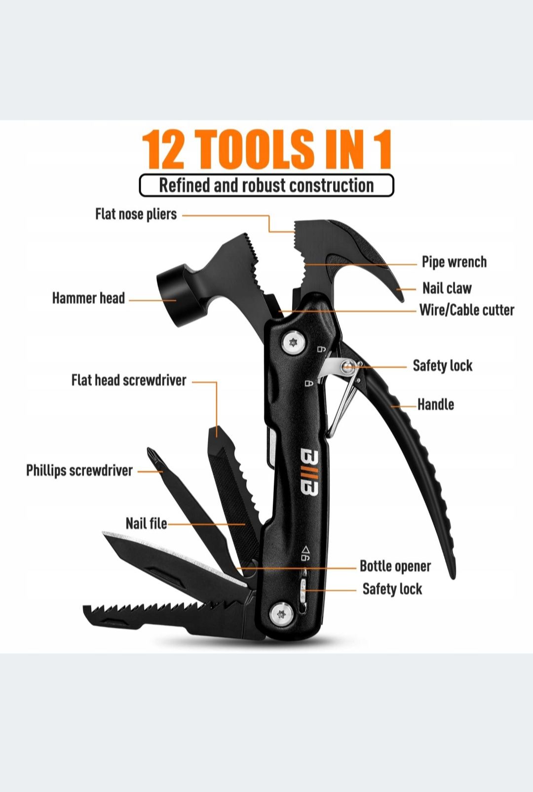 Młotek scyzoryk Multitool BIIB 1 w 1