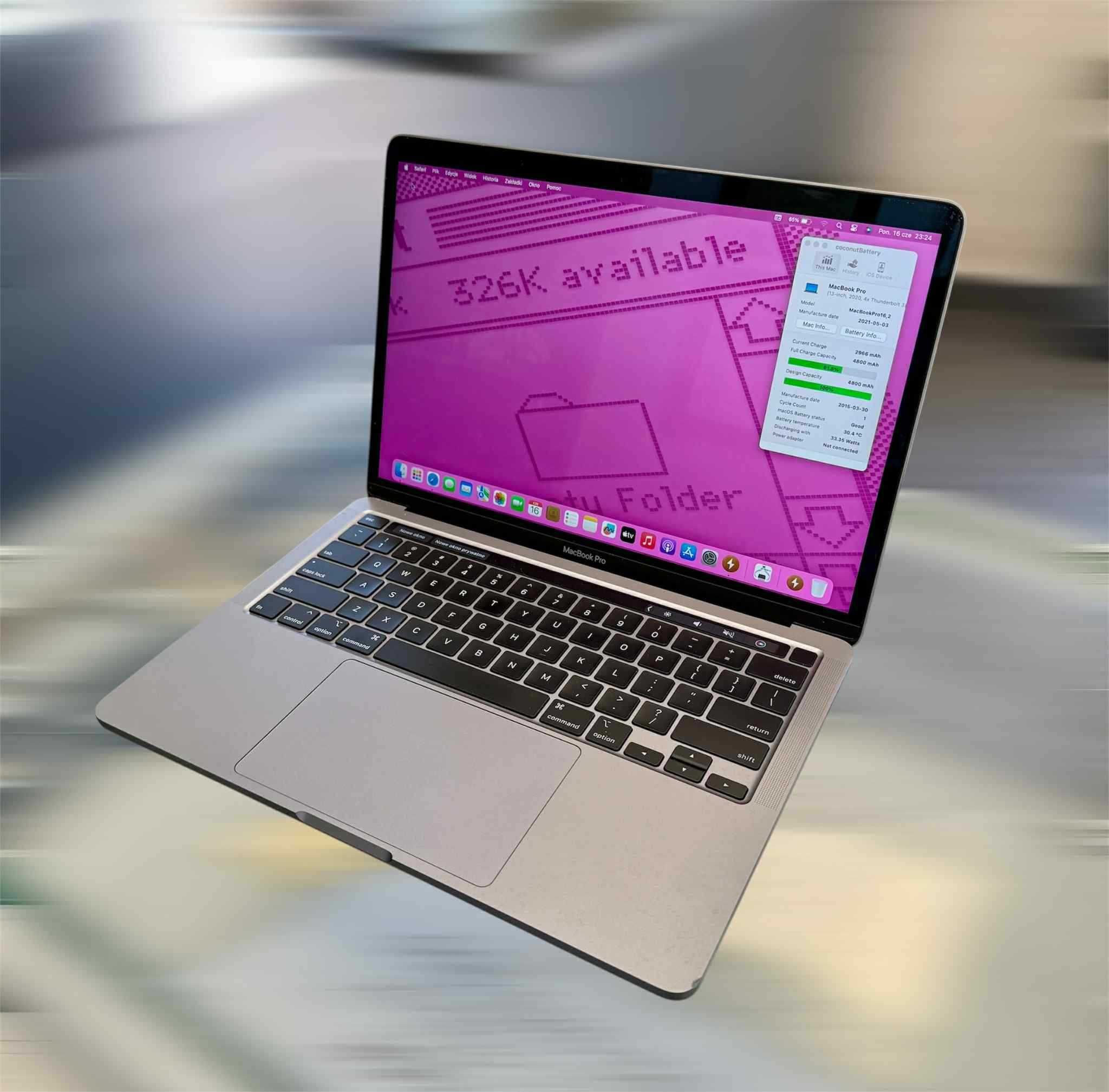 MacBook Pro A2251 i5 4x3,8/16GB/512GB/Iris Plus Graphics NOWA BAT 100%