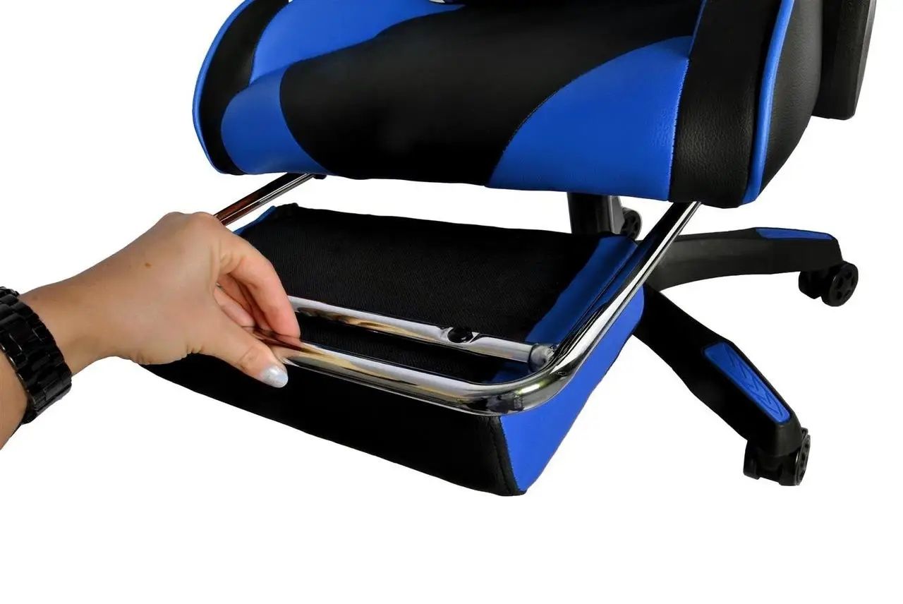 Крісло геймерське MALATEC 8978 чорно-синє Комп'ютерне спортивне крісло