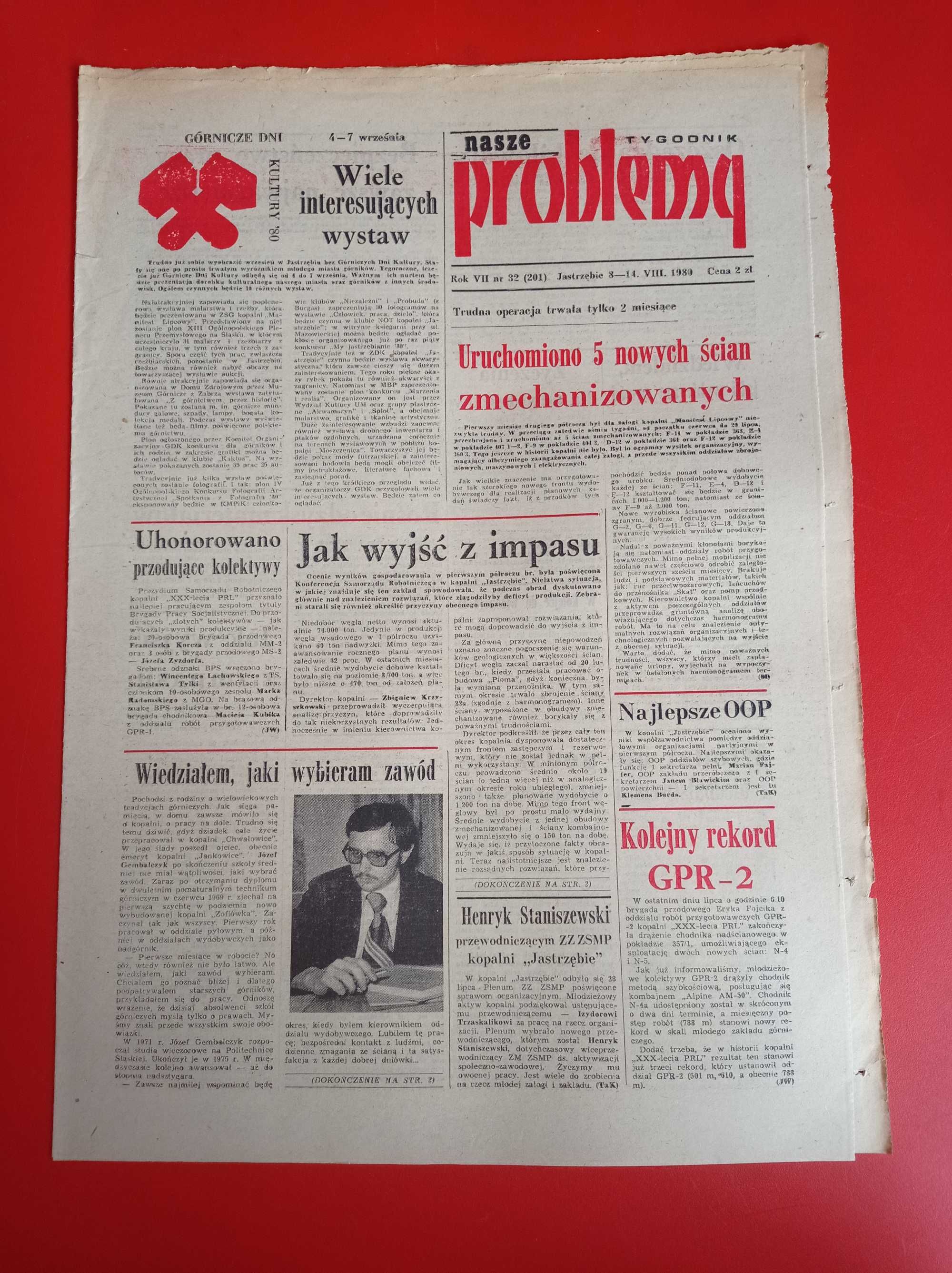 Nasze problemy, Jastrzębie, nr 32, 8-14 sierpnia 1980