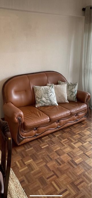Sofas de pele - com cama / conjunto de 3 sofas