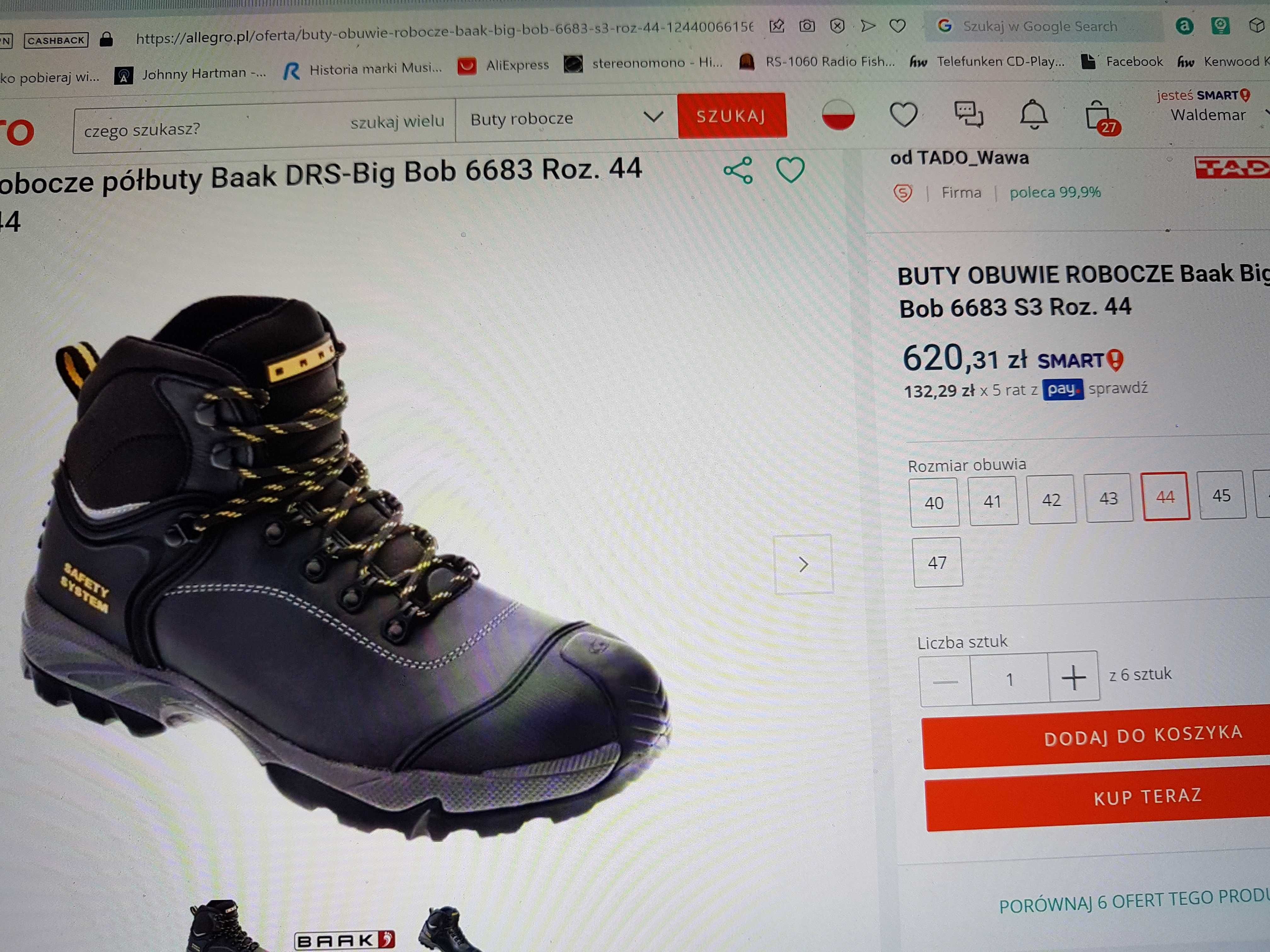 Buty robocze profesjonalne BAAK 44 ---30 % ceny