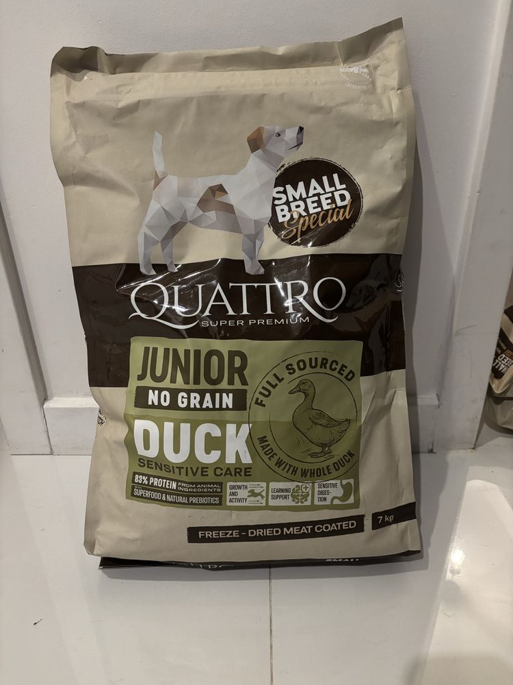 Karma sucha dla psa QUATTRO GRAIN FREE JUNIOR kaczka 7kg