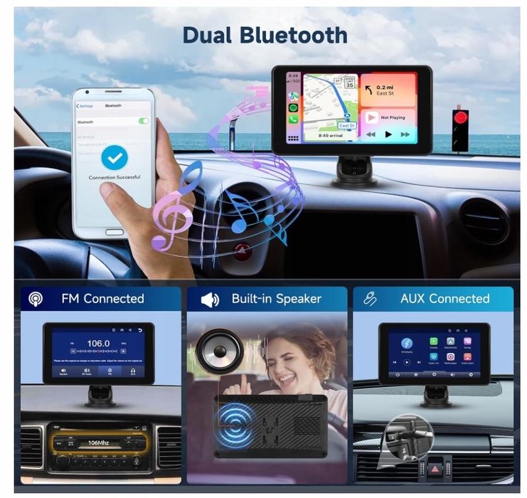 Radio Samochodowe 7" z CarPlay & Android Auto