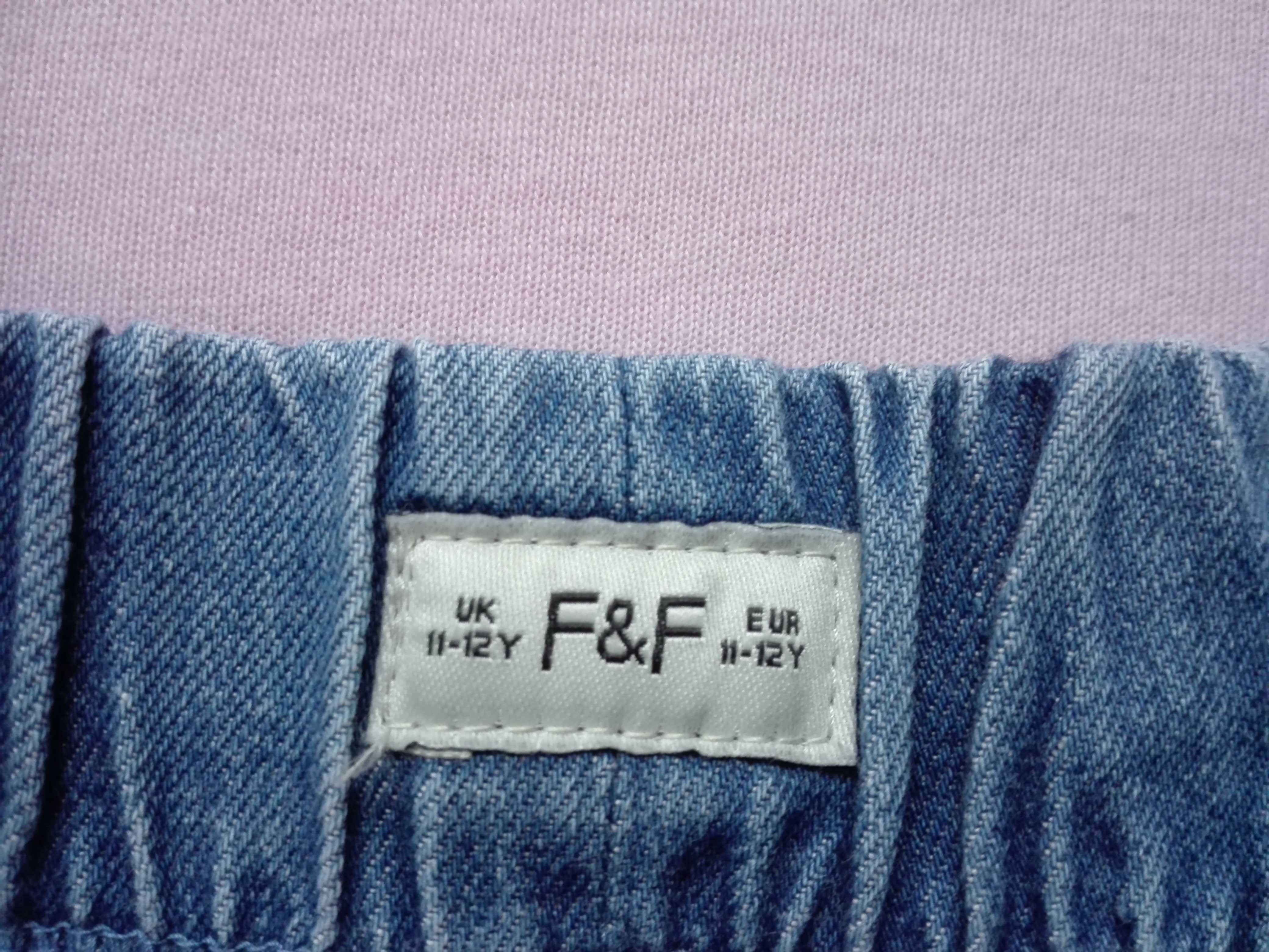 jeansowa spódniczka dla dziewczynki F&F, r. 152, 11-12 lat