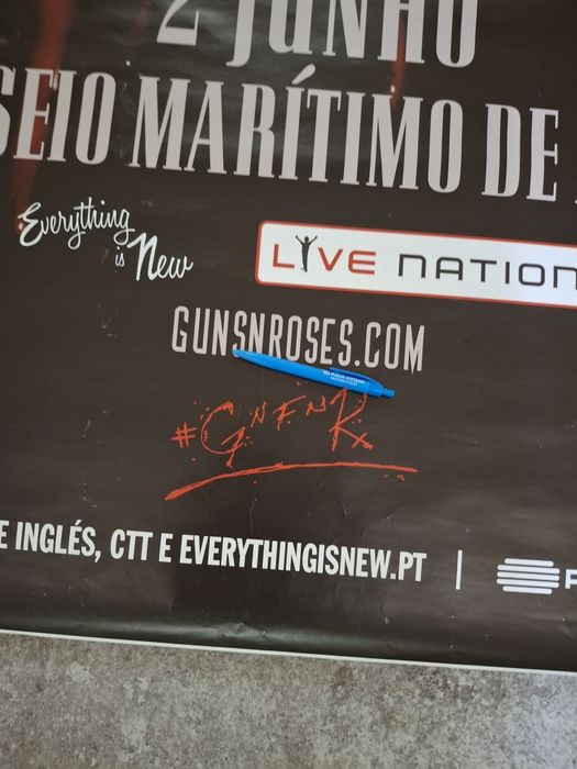 Enorme cartaz original concerto guns n roses oficial