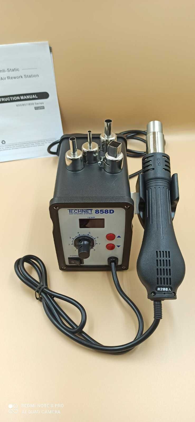 Термовоздушная паяльная станция 852D+ 2в1 фен + паяльник