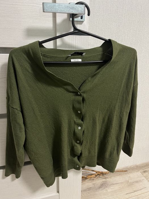 Зелений шерстяний кардиган zara
