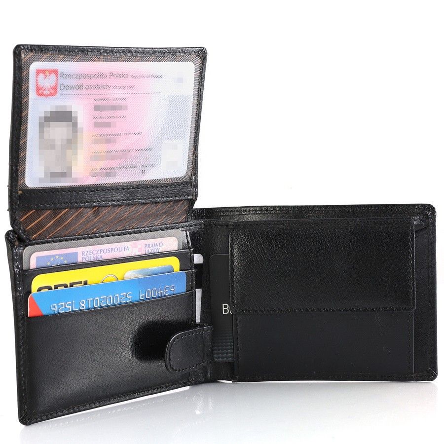 skórzany portfel męski z ochroną kart rfid protect - rovicky