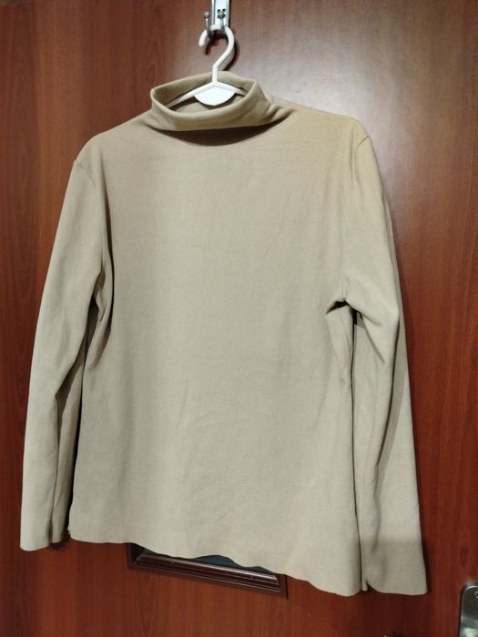 Miękki zamszowy półgolf camel beż karmel M L