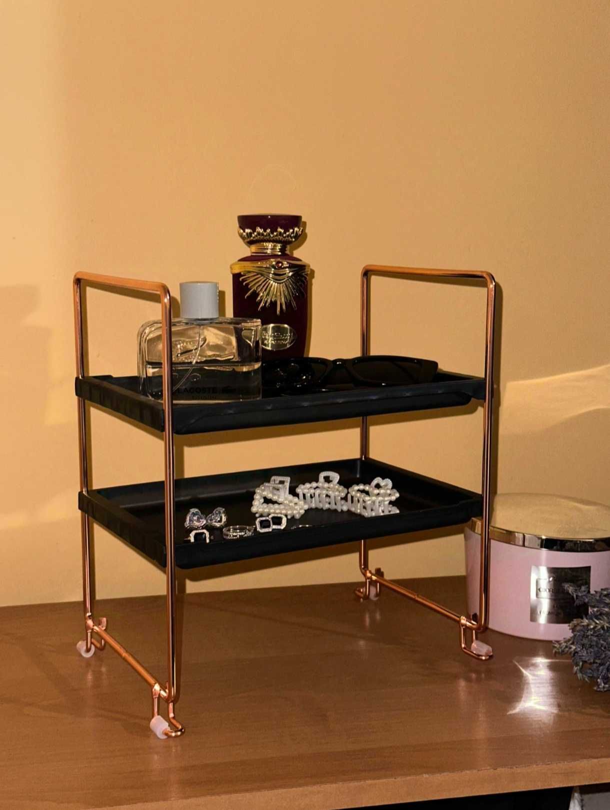 Elegancki Półki do Kosmetyków Organizer Super Jakość Metal + Plastik