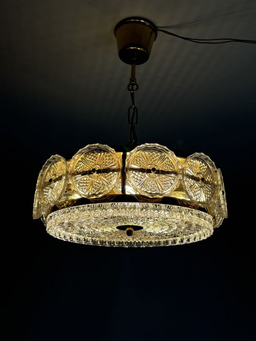 Mosiężna lampa Carl Fagerlund lata 60, Szwecja