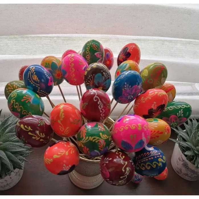 ozdobne jajka dekoracyjne pisanki drewniane 10szt