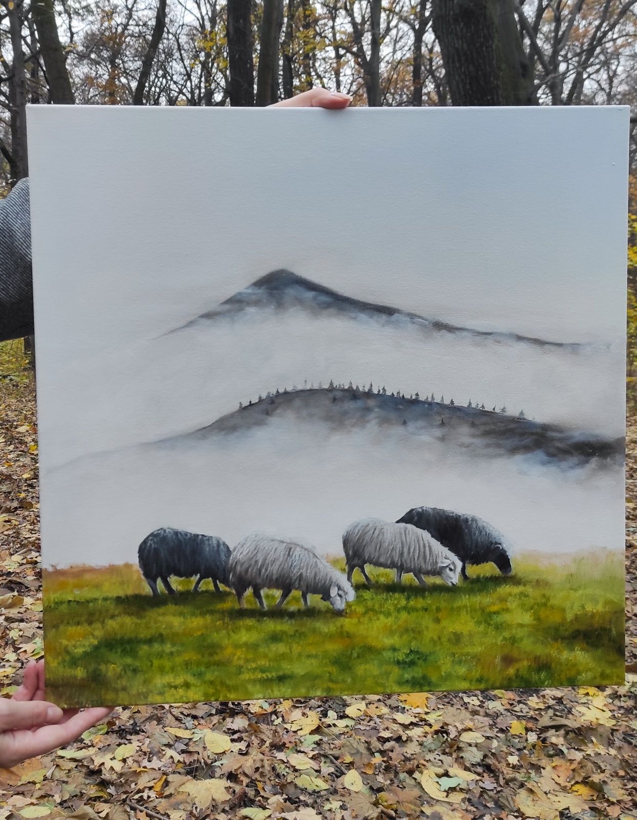 Картина на полотні олійними фарбами "Вівці"