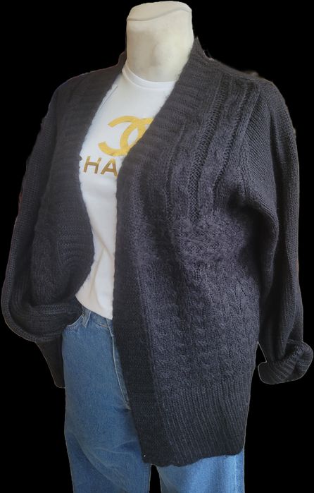 Kardigan sweter czarny s
