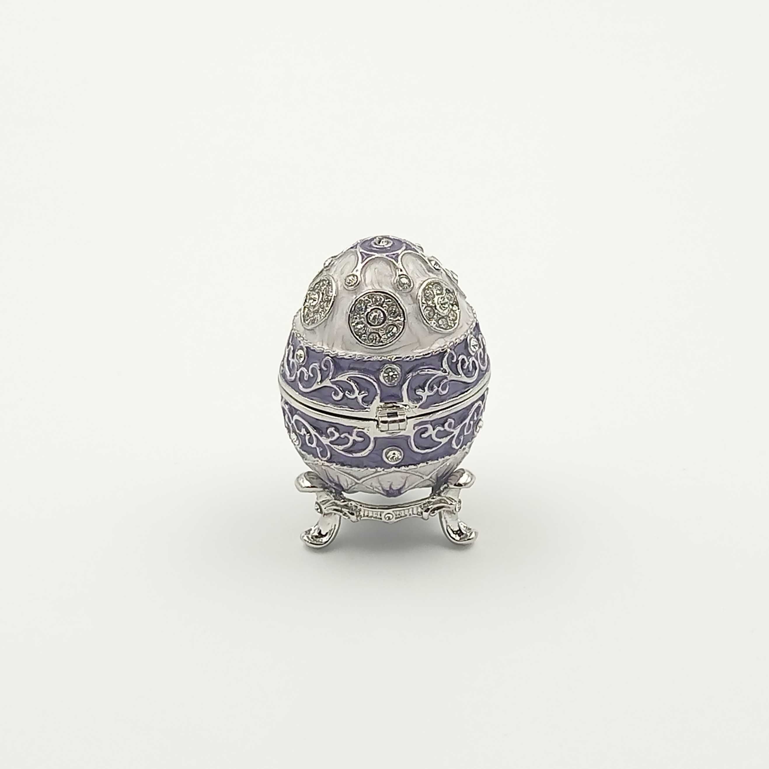 Jajko jajo faberge pojemniki szkatułka fioletowe styl arbeska