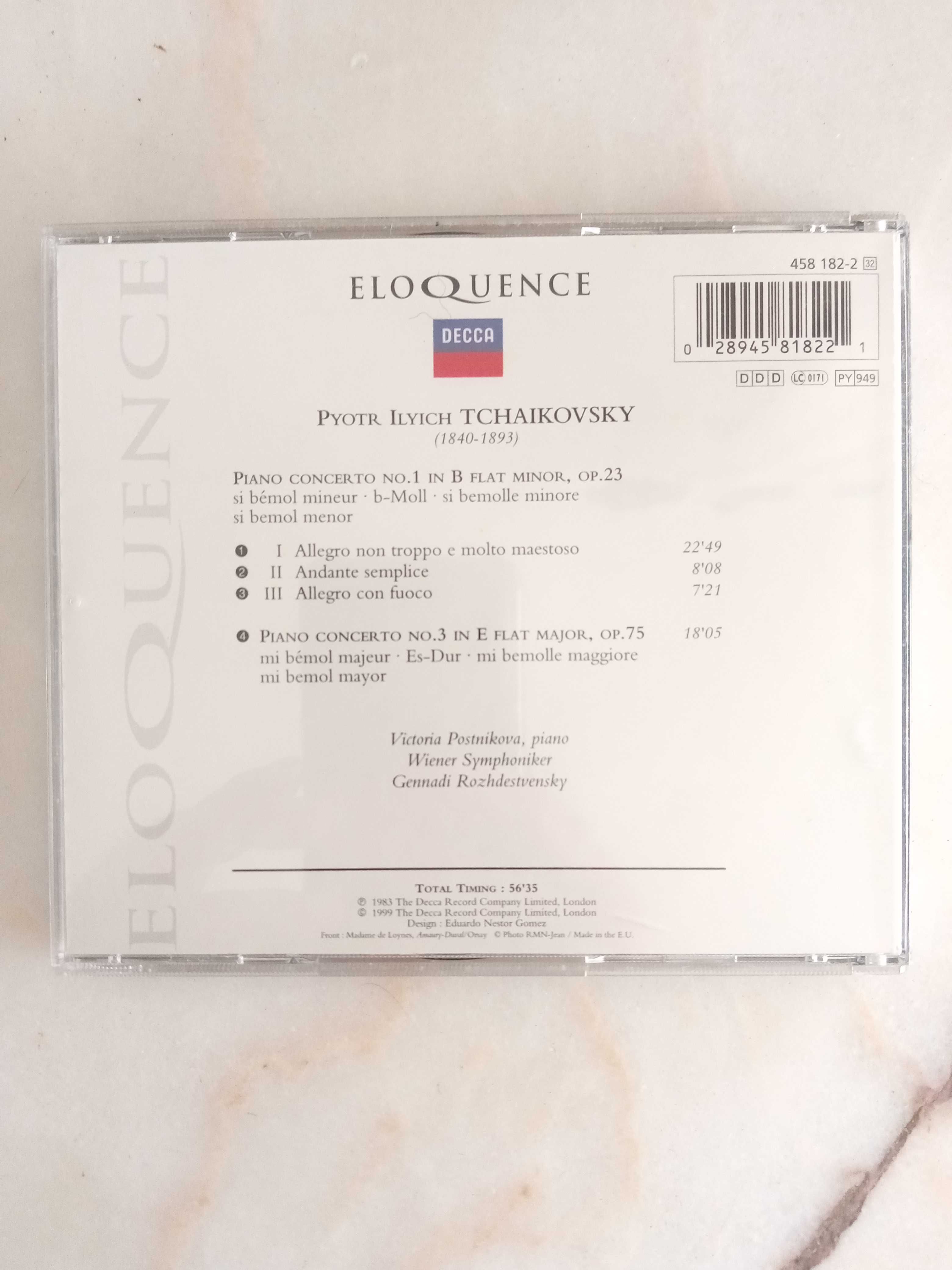 Tchaikovsky - Piano Concertos Nº 1 & 3 (Postnikova, Rozhdestvensky) CD