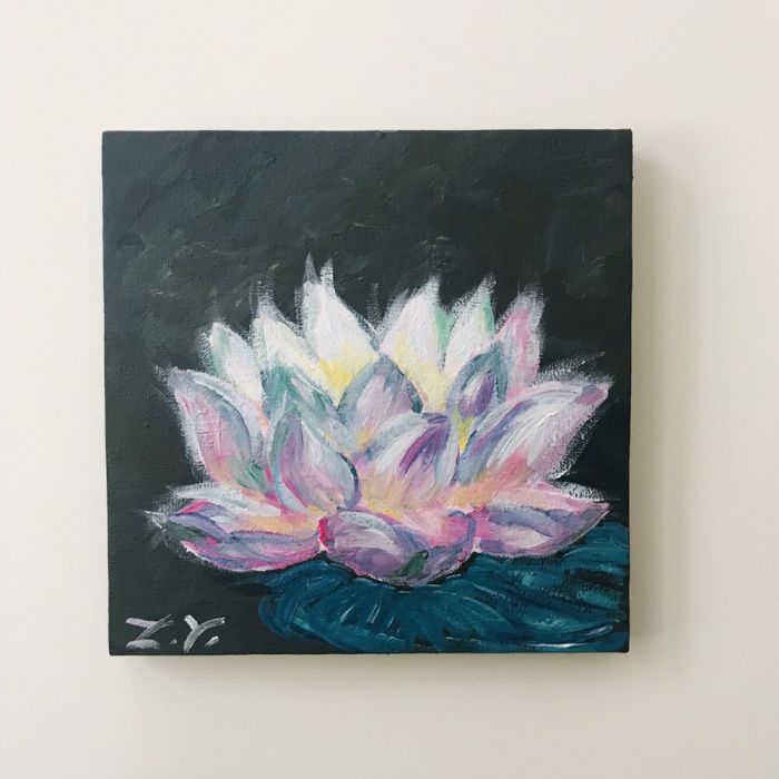 Картина Лотос, цветок, цветы, дзен, йога, медитация, холст, акрил.