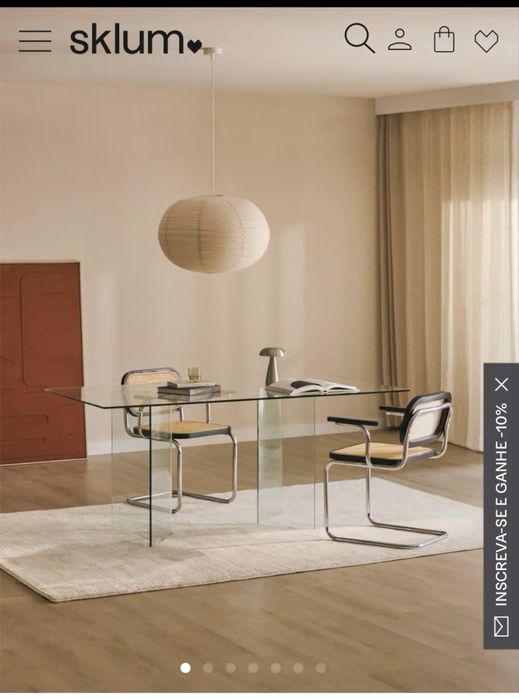 Mesa de vidro 6 lugares. Tamanho :1,84x92 cm