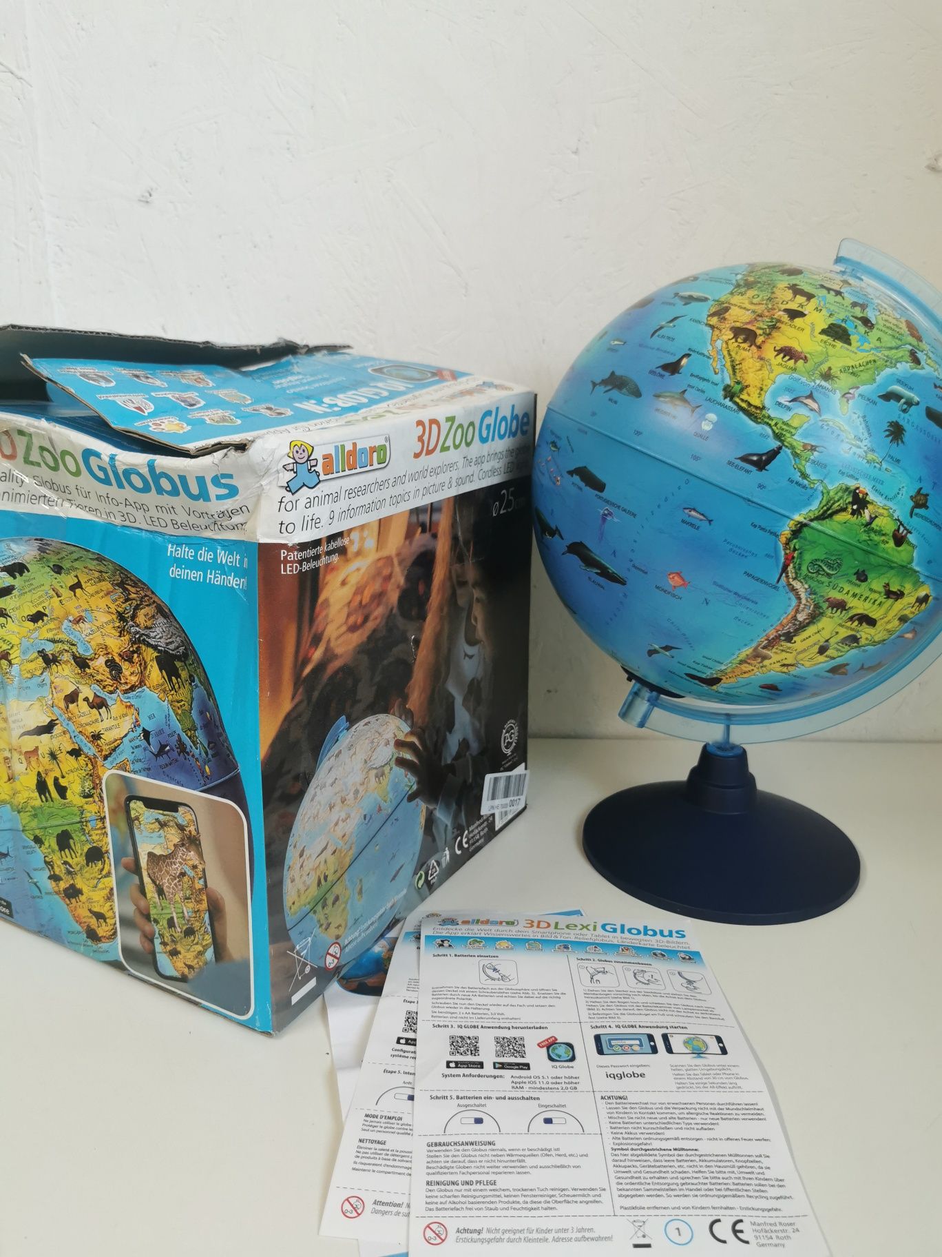 Globus podświetlany 3DZooGlobus śr25cm