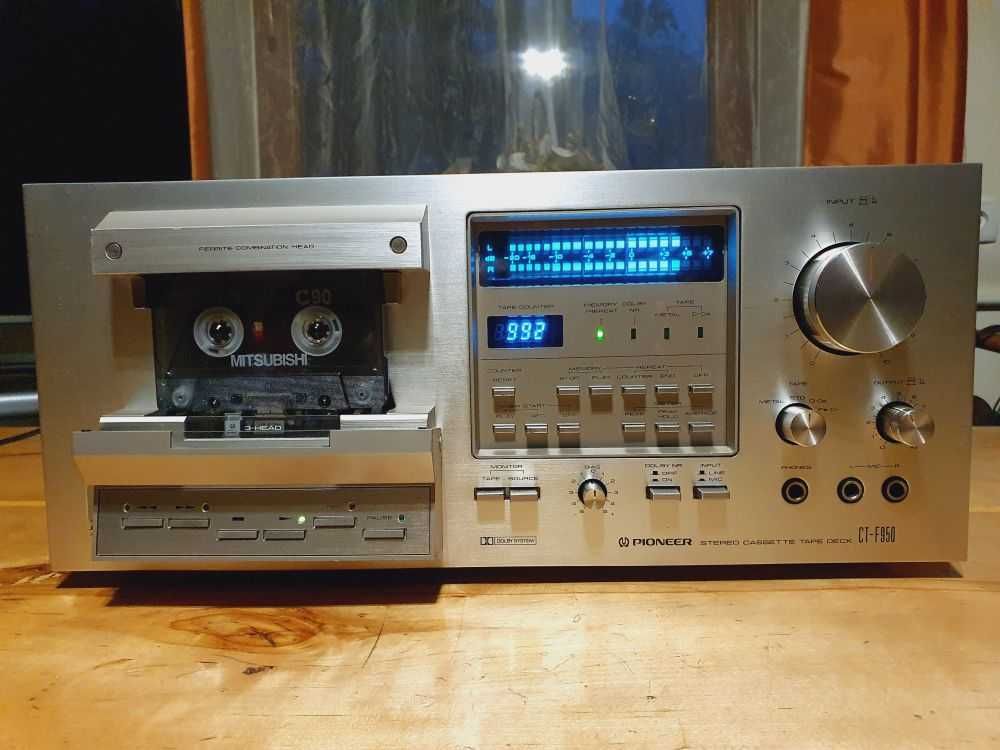 VINTAGE Deck! Magnetofon PIONEER CT-F950 Blue Line! Wysoki Model!