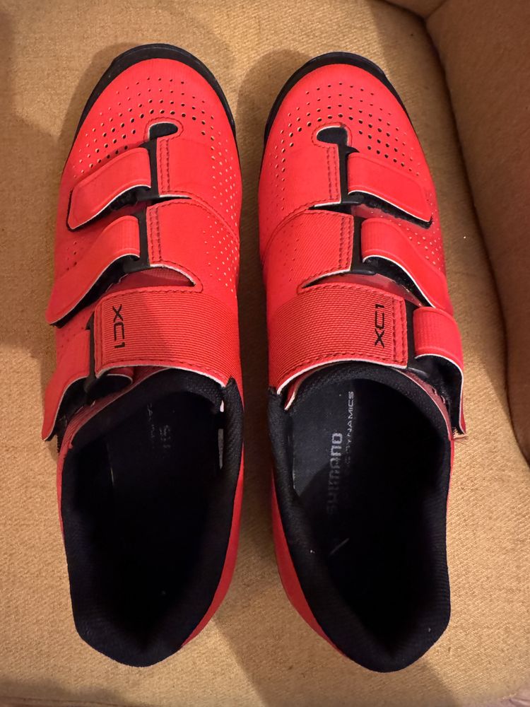 Buty wpinane SPD Shimano MTB SH-XC100 XC1 czerwone