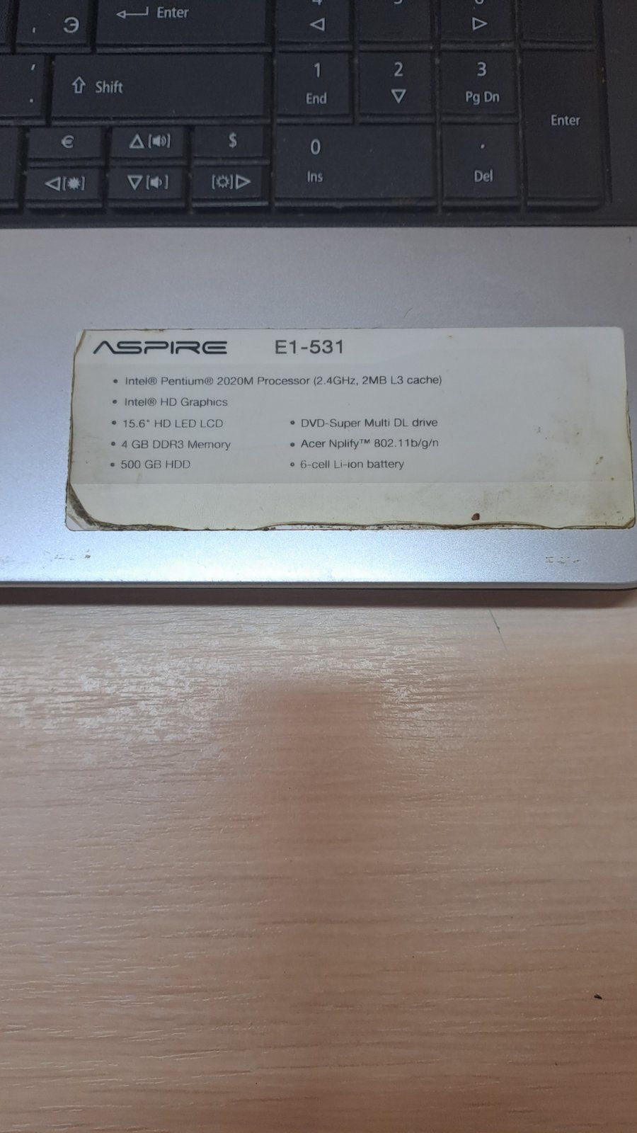 Продам ACER ASPIRE E1-531