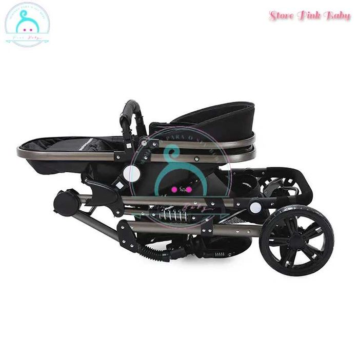 Carrinho de bebé 3 em 1 PinkBaby - Fabulous - Preto