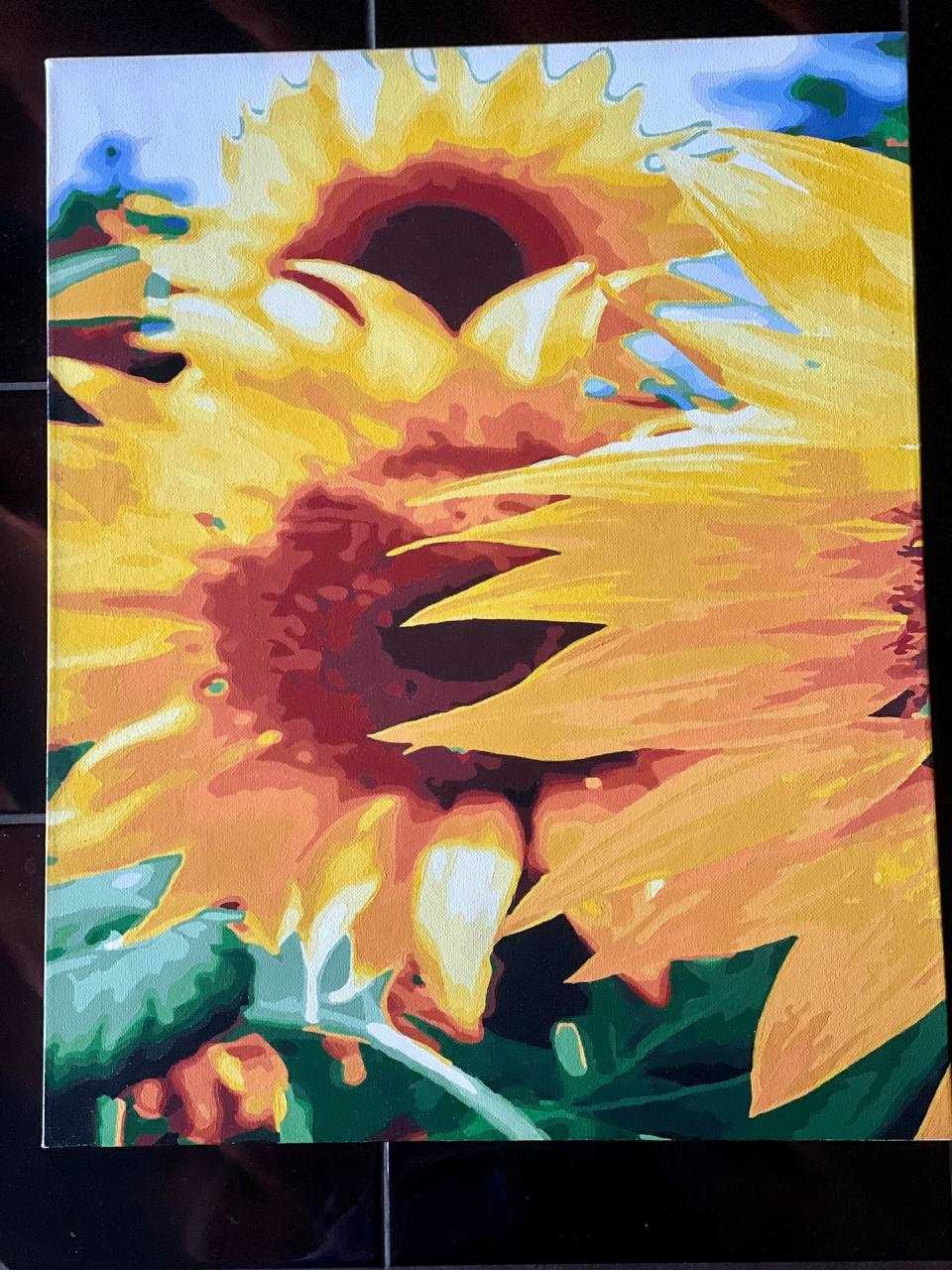 Картина - "Соняшники" Триптих, 120Х50