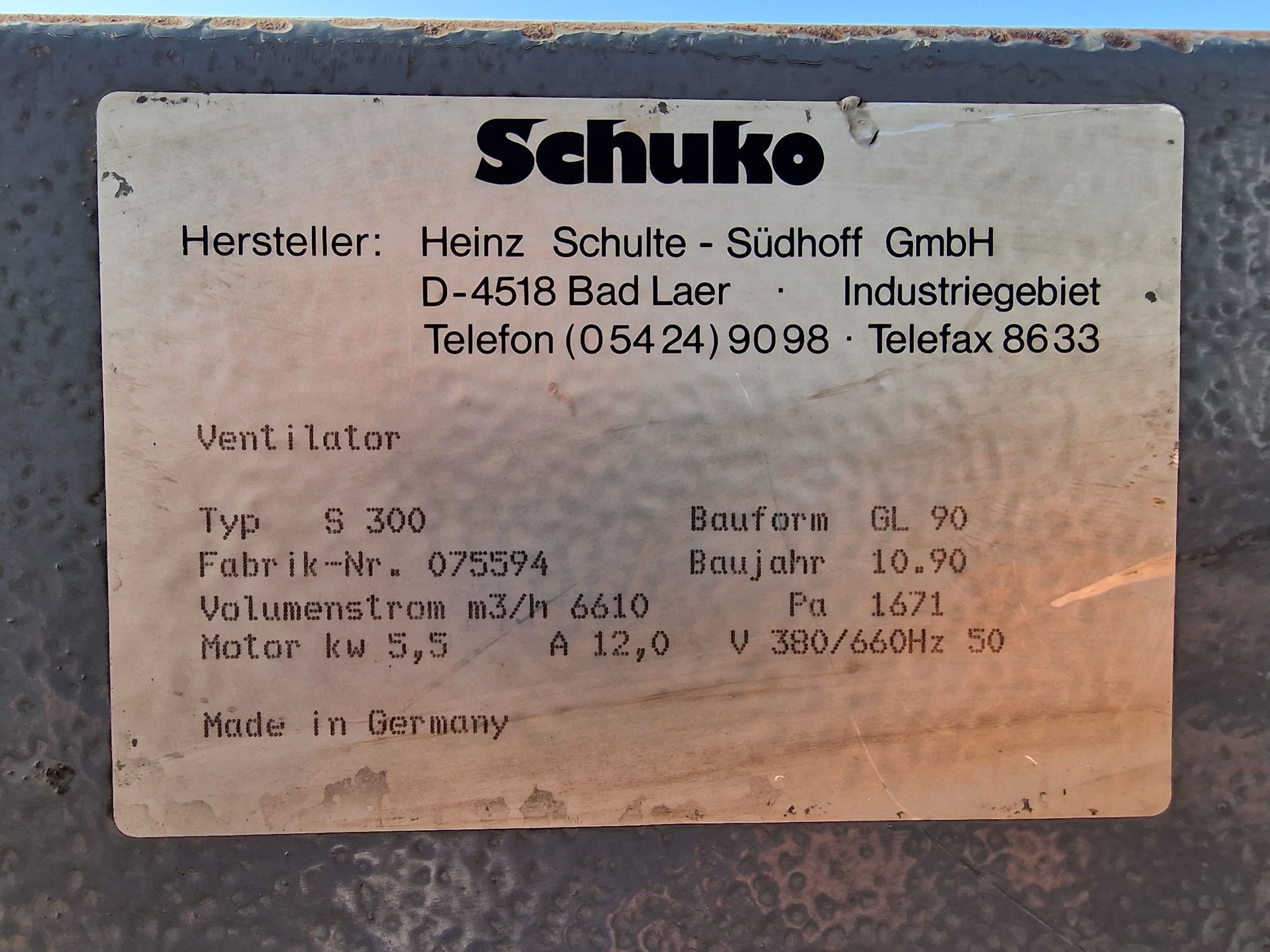 Wentylator do trocin Schuko S300 5.5kw odciąg dmuchawa Polytechnik