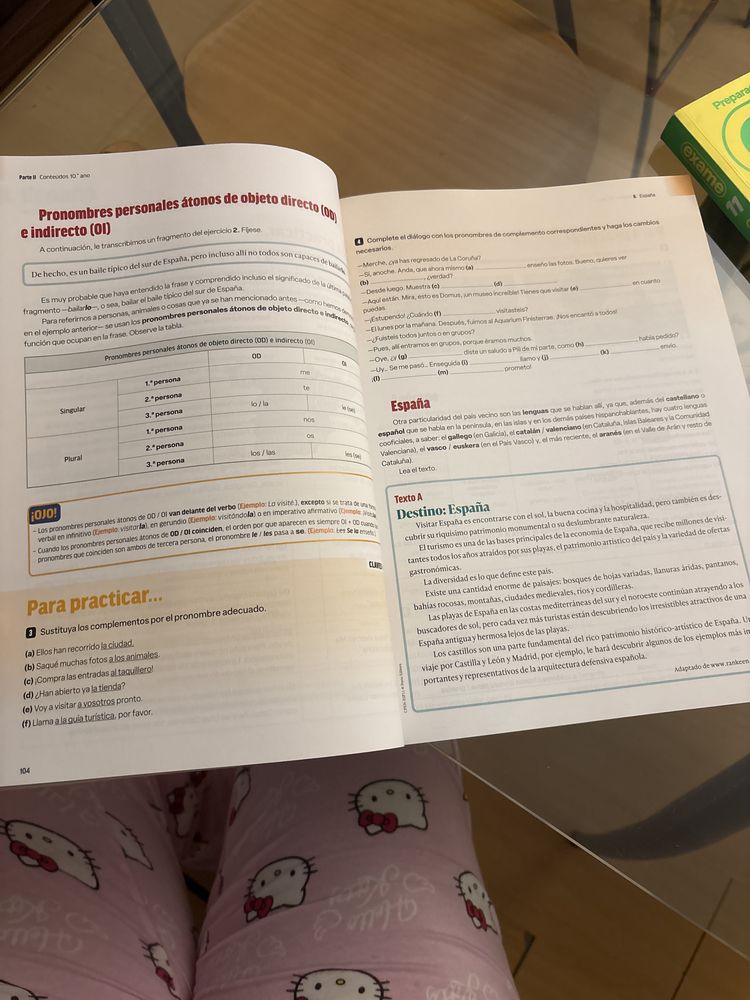 Cadernos de exames 11 ano (ESPANHOL E GEOGRAFIA)
