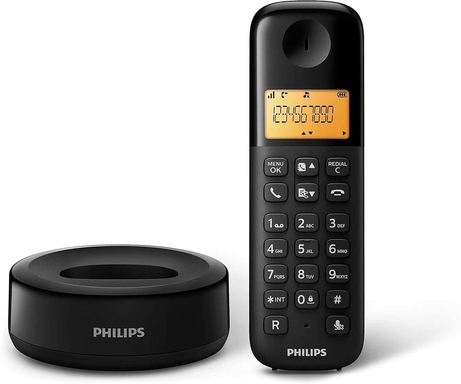 Philips D1601B/01 Telefon bezprzewodowy stacjonarny DECT LCD czarny