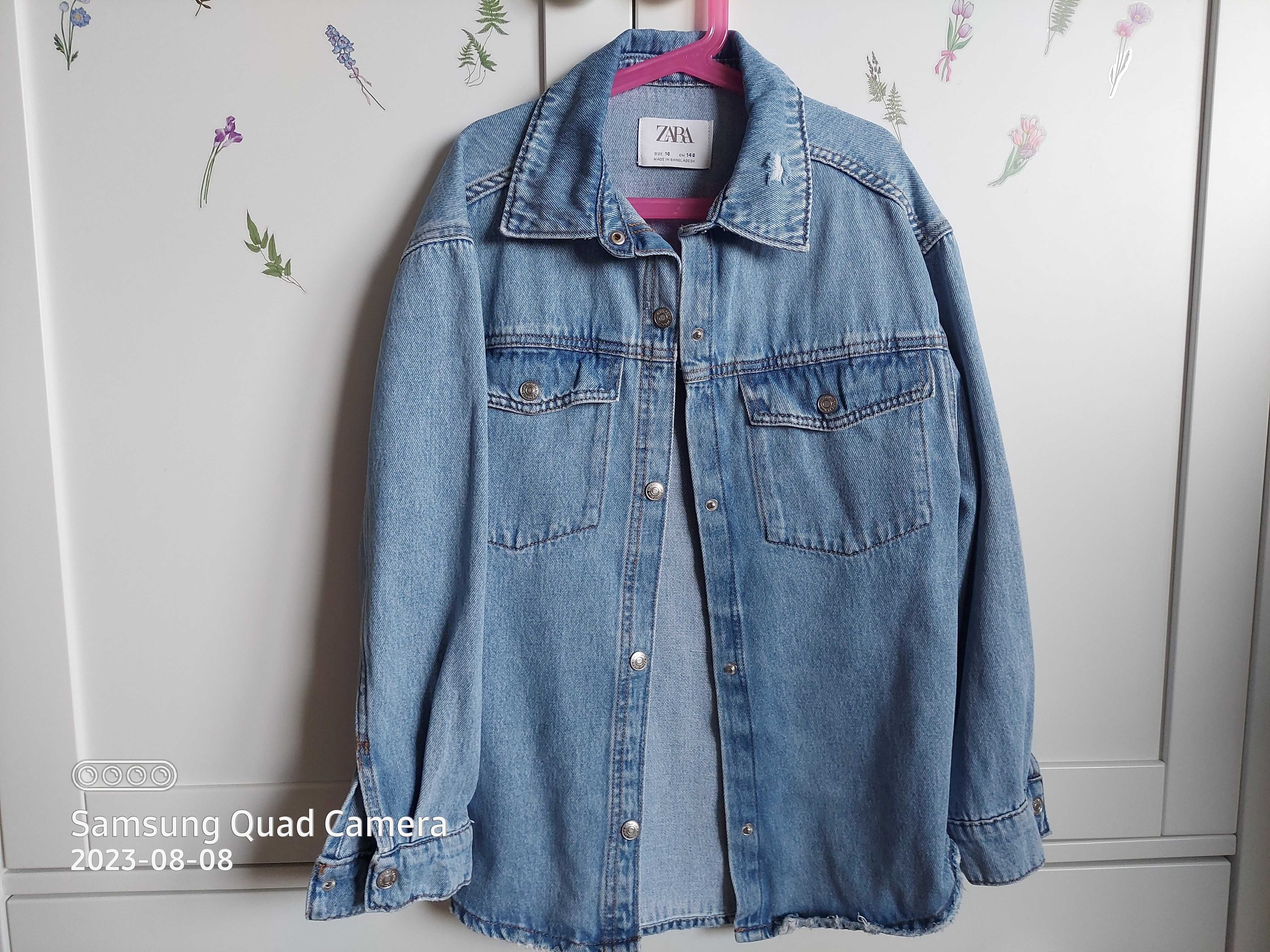 Koszula denim oversize, marka ZARA, rozmiar 140 (10 lat)