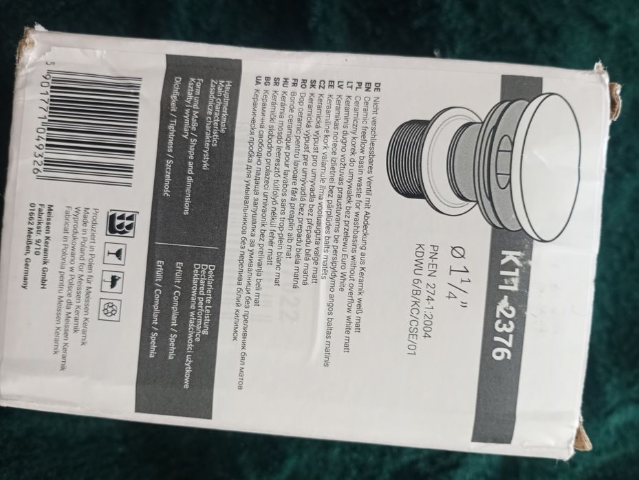 Nowy korek ceramiczny Cersanit biały K11-2376