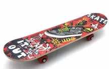Drewniania Czerwona Deskorolka SKATEBOARD 80cm 7-WARSTWOWA