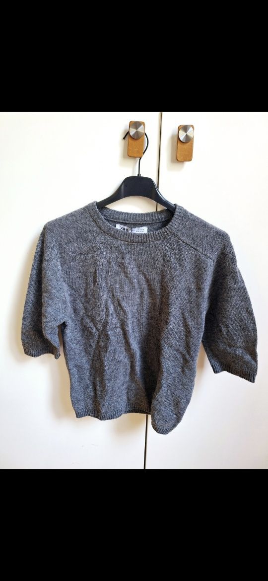 Camisola de lã Zara cinzenta