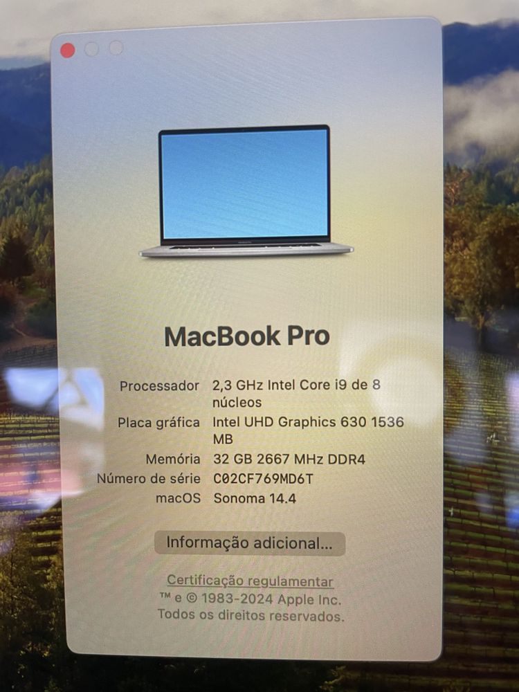 MacBook Pro finais 2019 16”