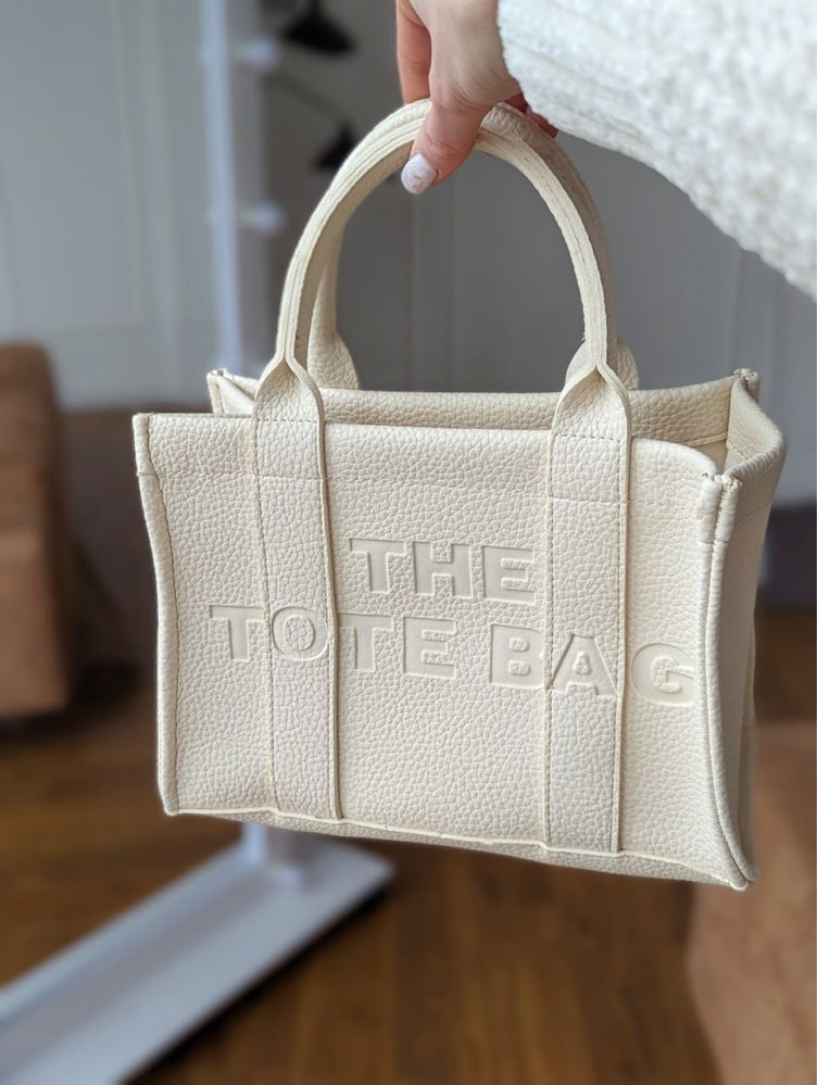 Хит продажу! Нова жіноча сумка шопер біла. Женская сумка мини молочная