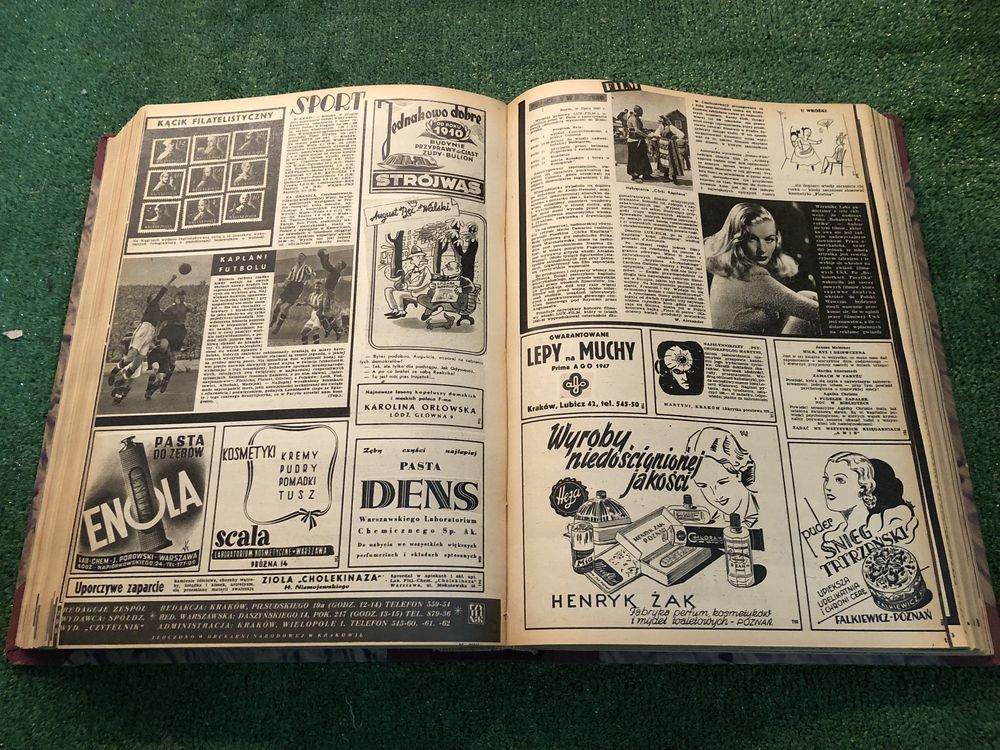 Oprawiony zbiór czasopism z roku 1947 "Przekrój"