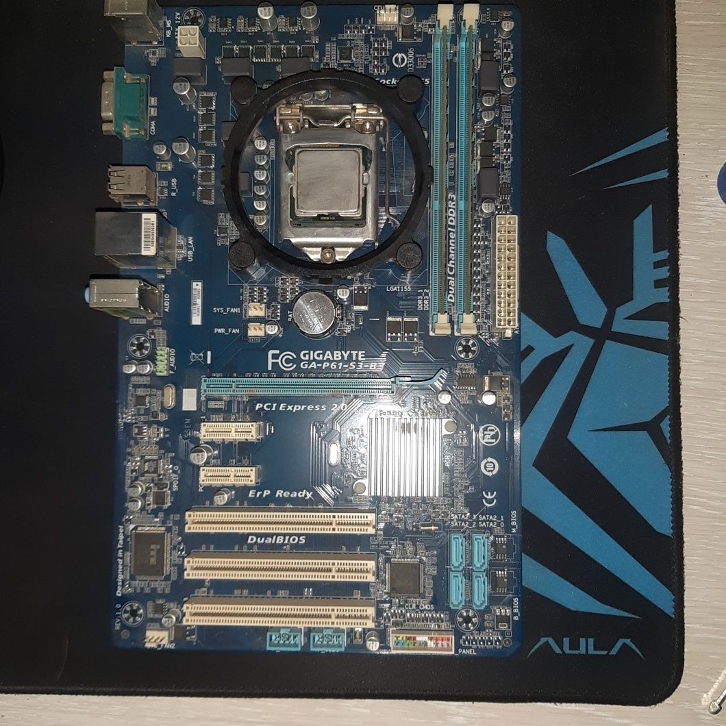 Комплект материнская плата(p61-s3-b3) , процессор(i7-2600) , озу 16gb
