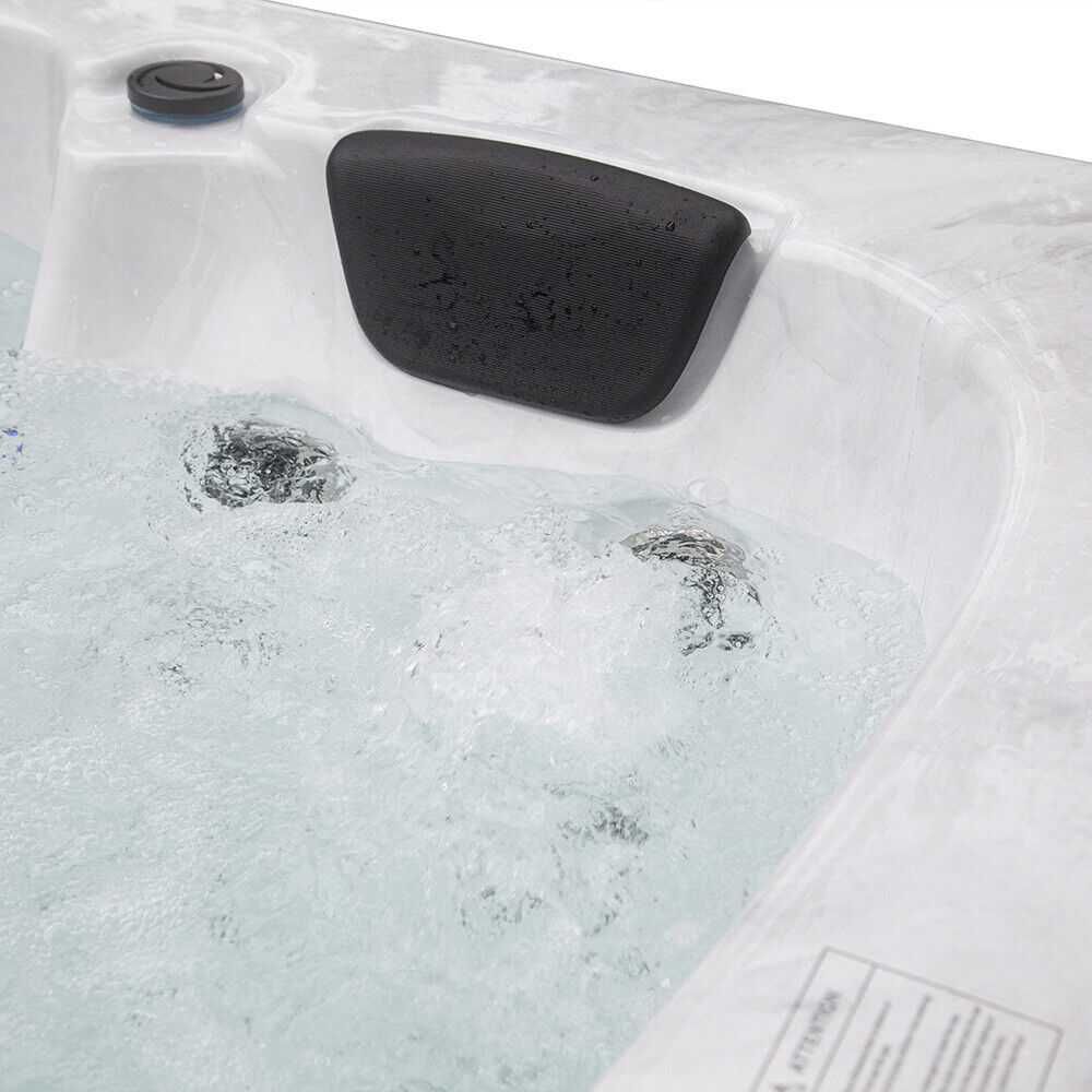 Zewnętrzna wanna z hydromasażem LED Biały marmur SPA Jacuzzi 210x160cm