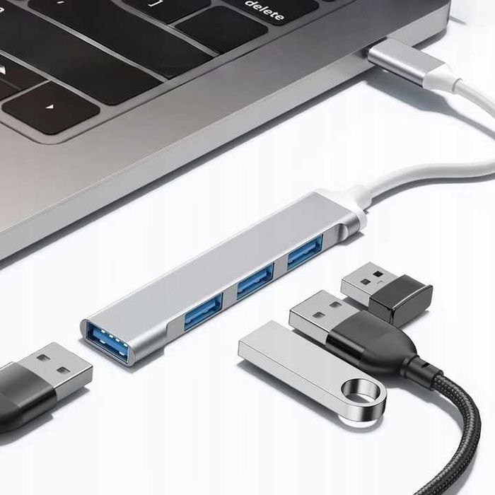 HUB USB-C 4w1 Rozdzielacz Adapter Rozgałężnik Przejściówka USB 3.0