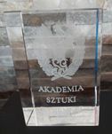 Kryształowa statuetka 3D +etui Akademia Sztuki Wojennej