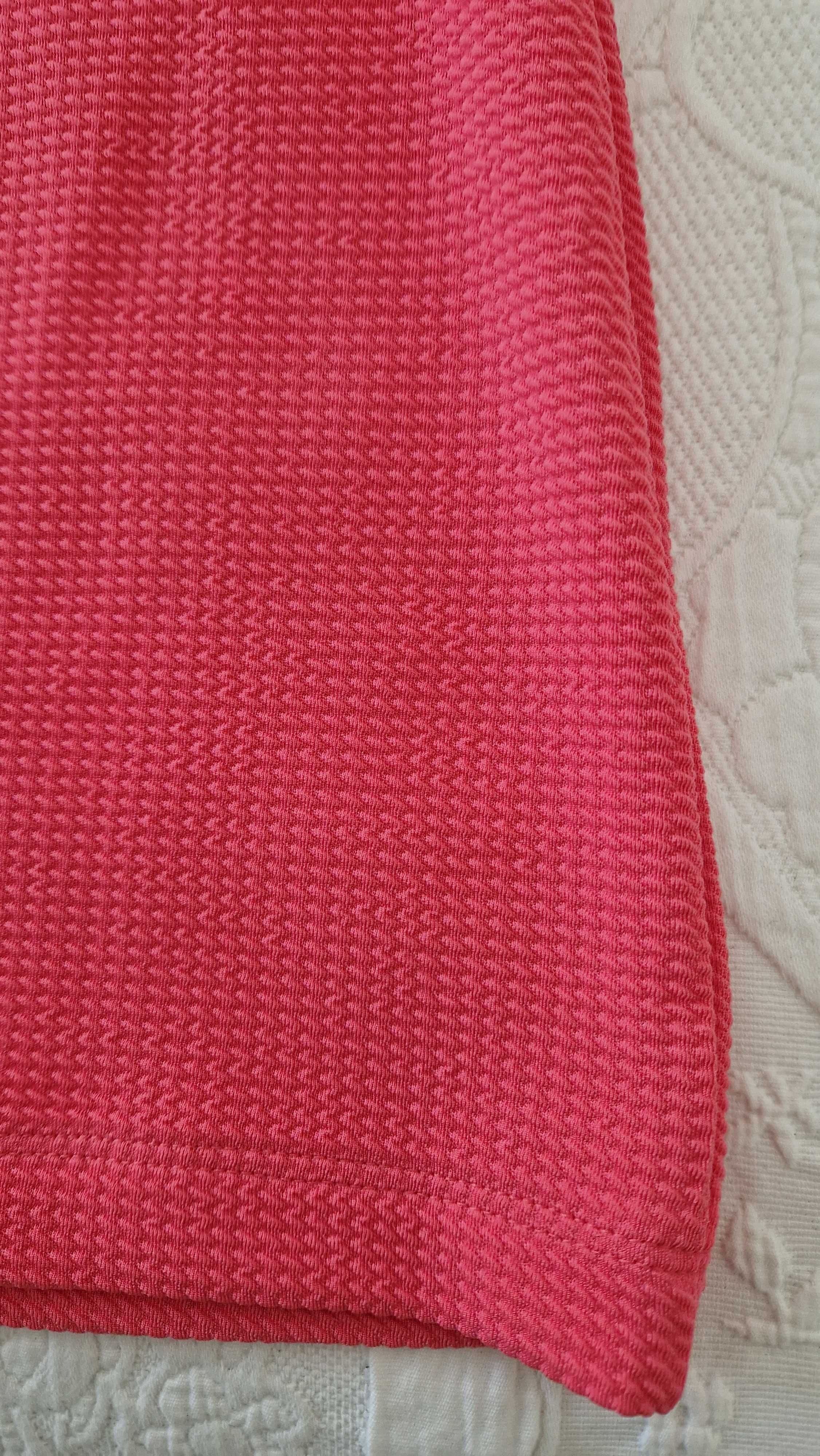Vestido mini, tecido elástico, cor rosa, tamanho S