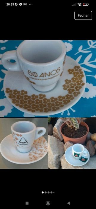 Chávena café com pires porcelana  Delta, coleccionadores com  várias d