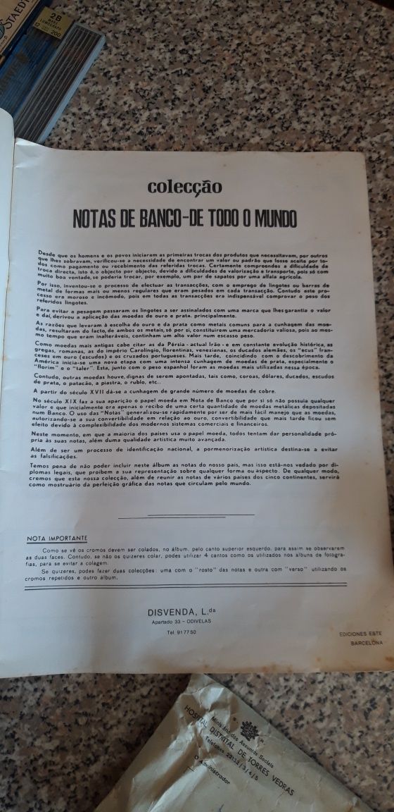 Caderneta Antiga Notas do Mundo