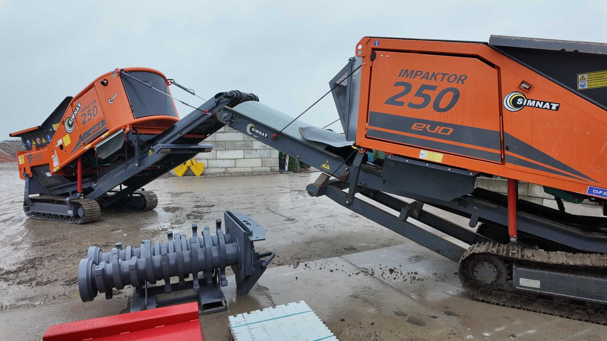 Kruszenie gruzu, rozdrabnianie, usługa mobilna Arjes Impactor  250
